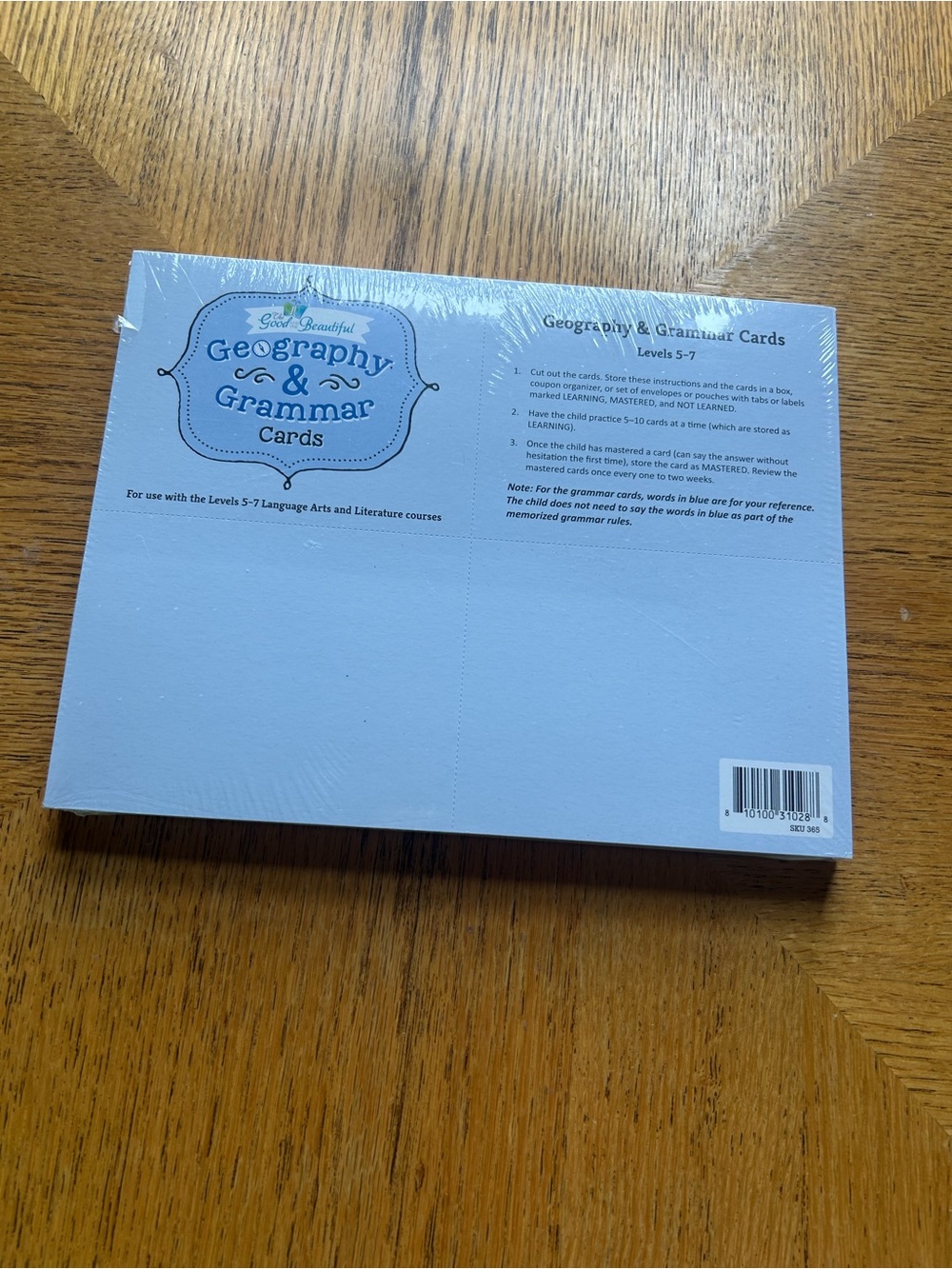 TGTB Geography & Grammar Cards Levels 5-7 Homeschool NWT